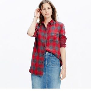 MADEWELL Ex-Boyfriend Shirt Lansing Plaid Size XS
